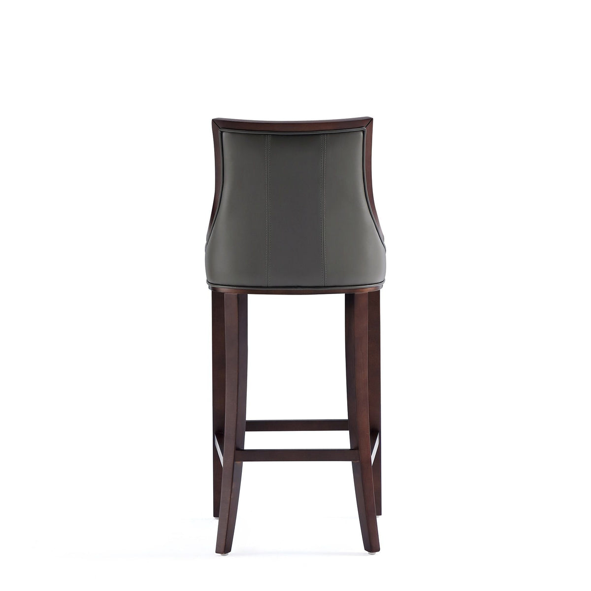 White Bar Height Stool with Solid Wood Frame - Traditional Design