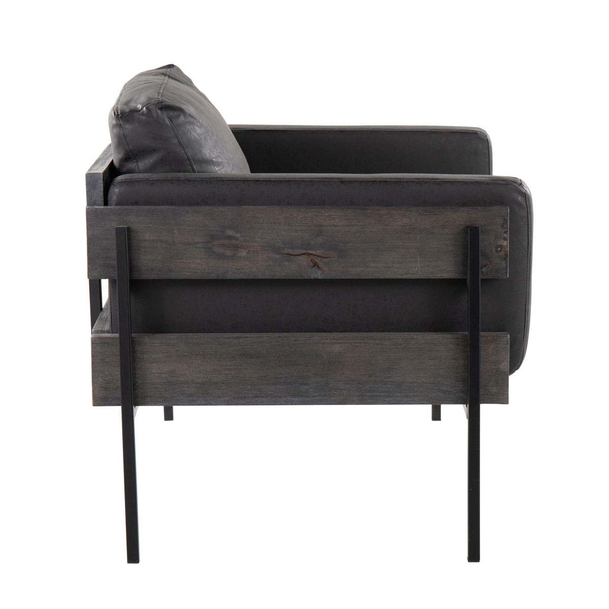 Farmhouse Chair with Metal Base and Cushions - Kari