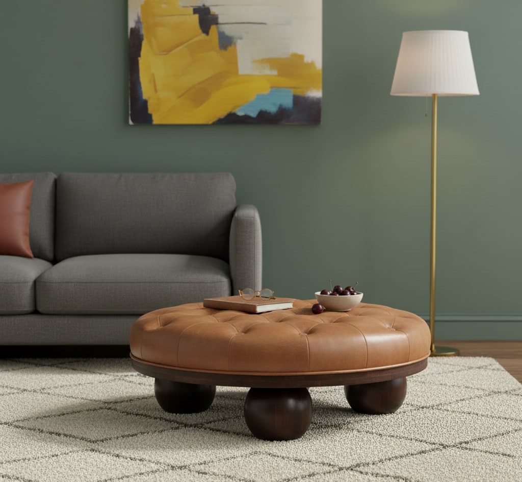 Solid Wood Sfera Coffee Table with Handcrafted Design - California Walnut