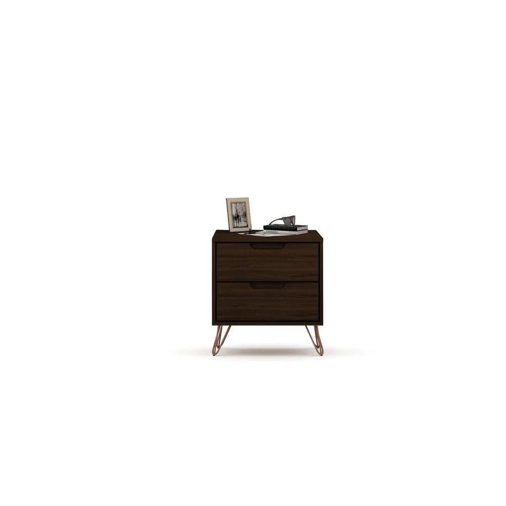 2 Drawer Nightstand with Durable Splayed Legs - Multiple Colors