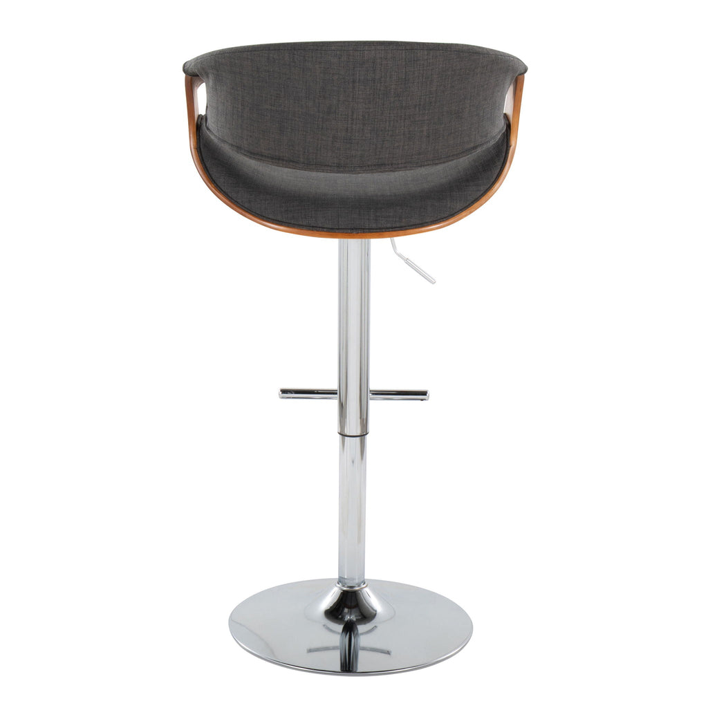 Mid Century Modern Adjustable Barstool with Swivel and T Footrest - Multiple Colors