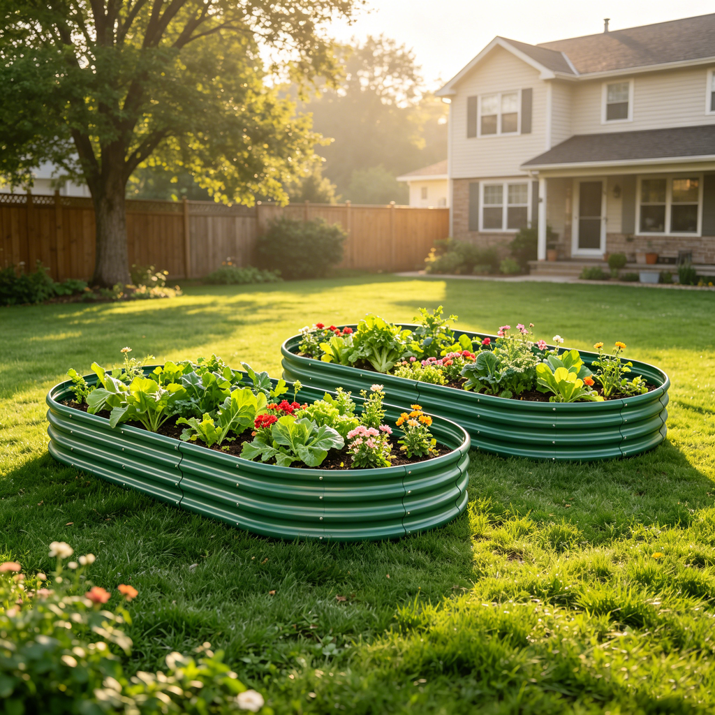 Galvanized Raised Garden Bed with Rust-Resistant Finish - Metal