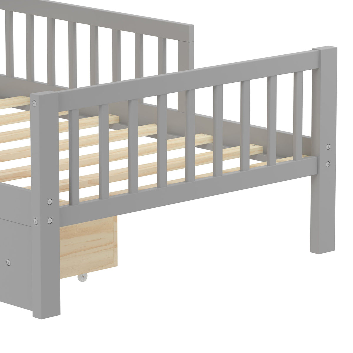 Twin Storage Bed with Headboard Rack & Under-Bed Drawers - Multiple Colors