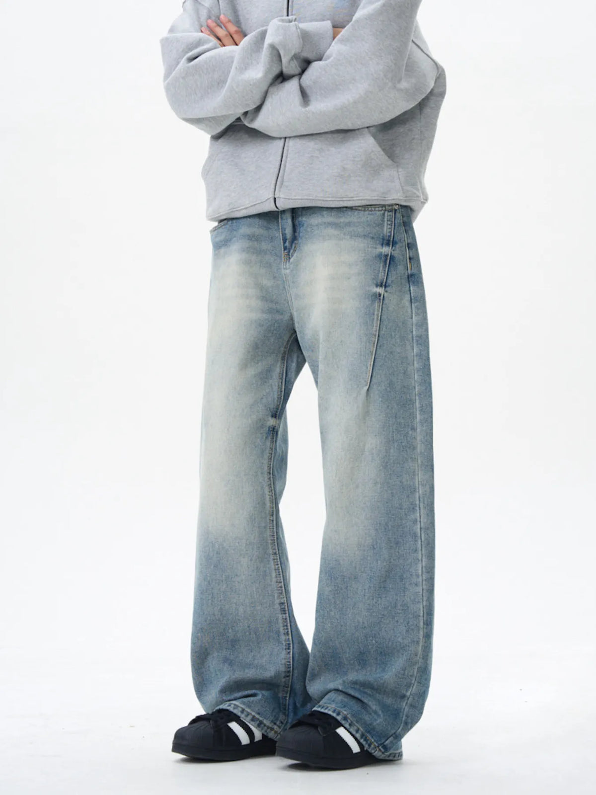 Men's Wash Wide Leg Jeans