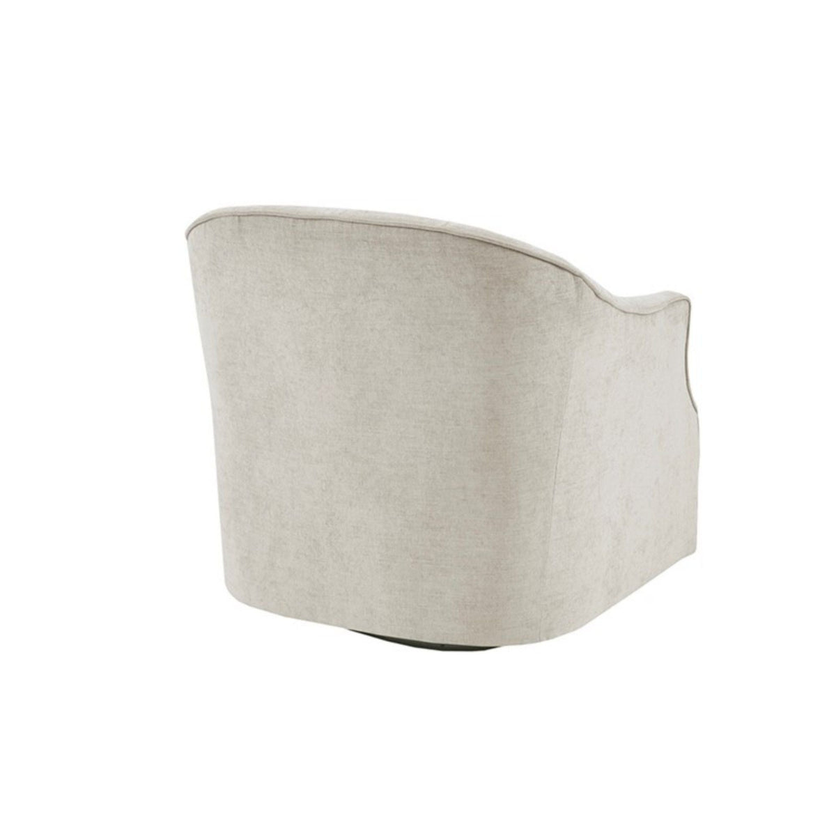 Beige Swivel Chair with 360 Degree Rotation - Solid Wood Frame