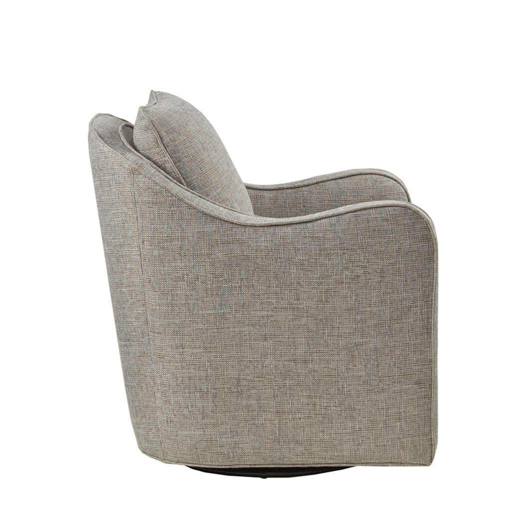 Wide Seat Swivel Arm Chair with 360 Degree Rotation - Gray or Beige