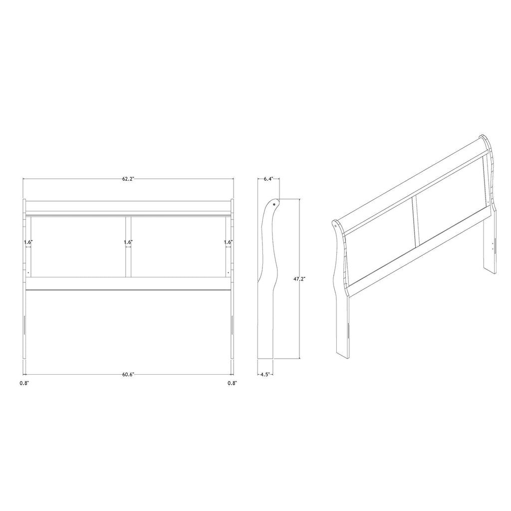 Modern Sleigh Bed with LED Lighting - Blue or White