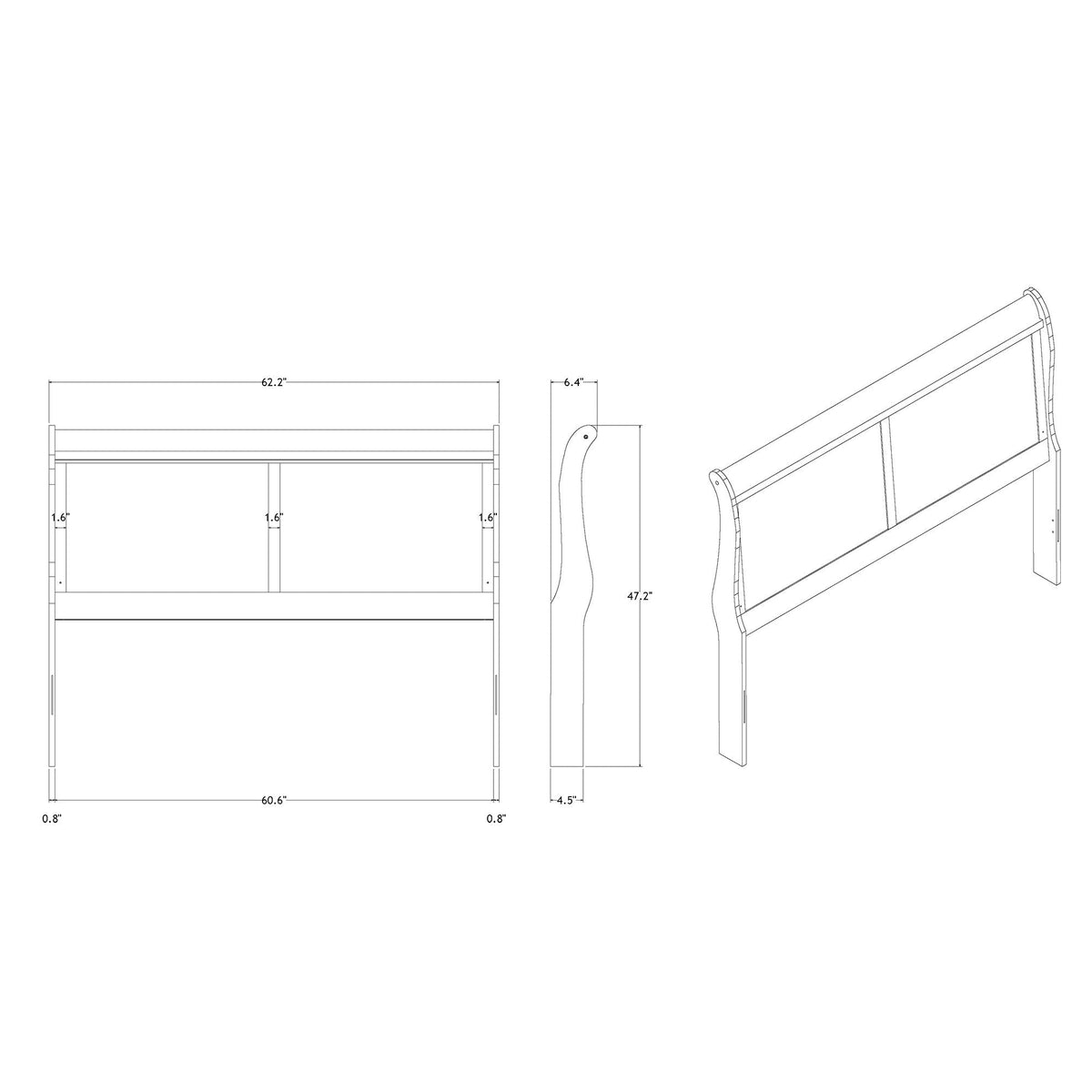 Modern Sleigh Bed with LED Lighting - Blue or White