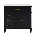 Bathroom Vanity With Sink and Drawers - Freestanding Solid Wood Cabinet