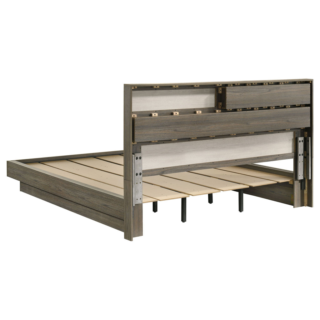 Fenwick California King Bed Bookcase Headboard Grey Oak