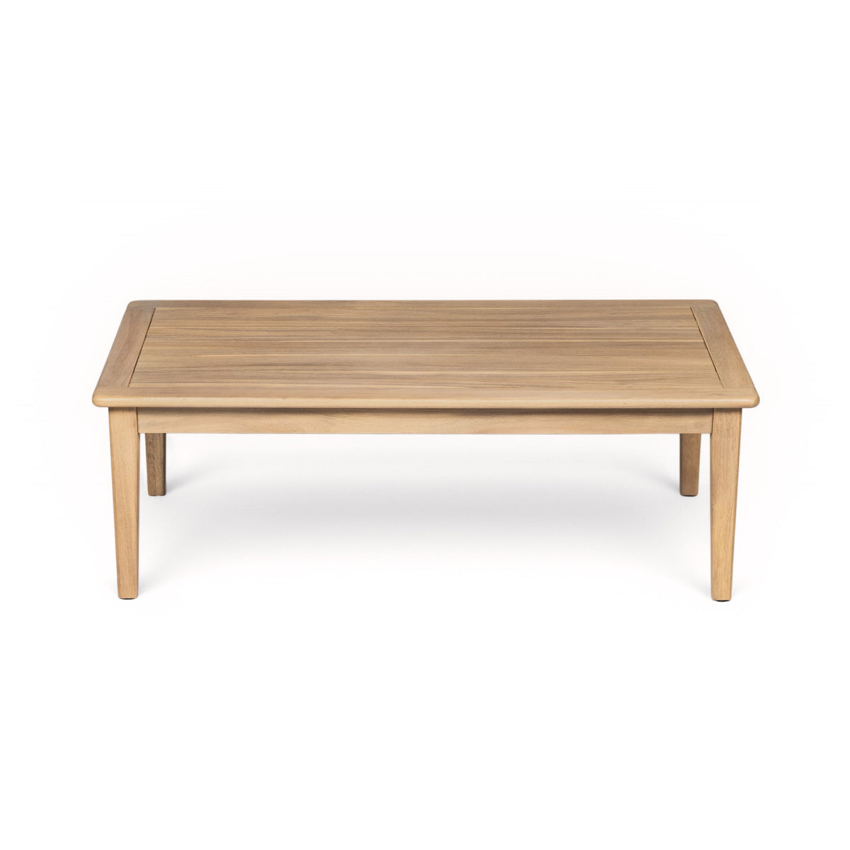 Outdoor Acacia Wood Loveseat with Coffee Table - Light Teak Frame