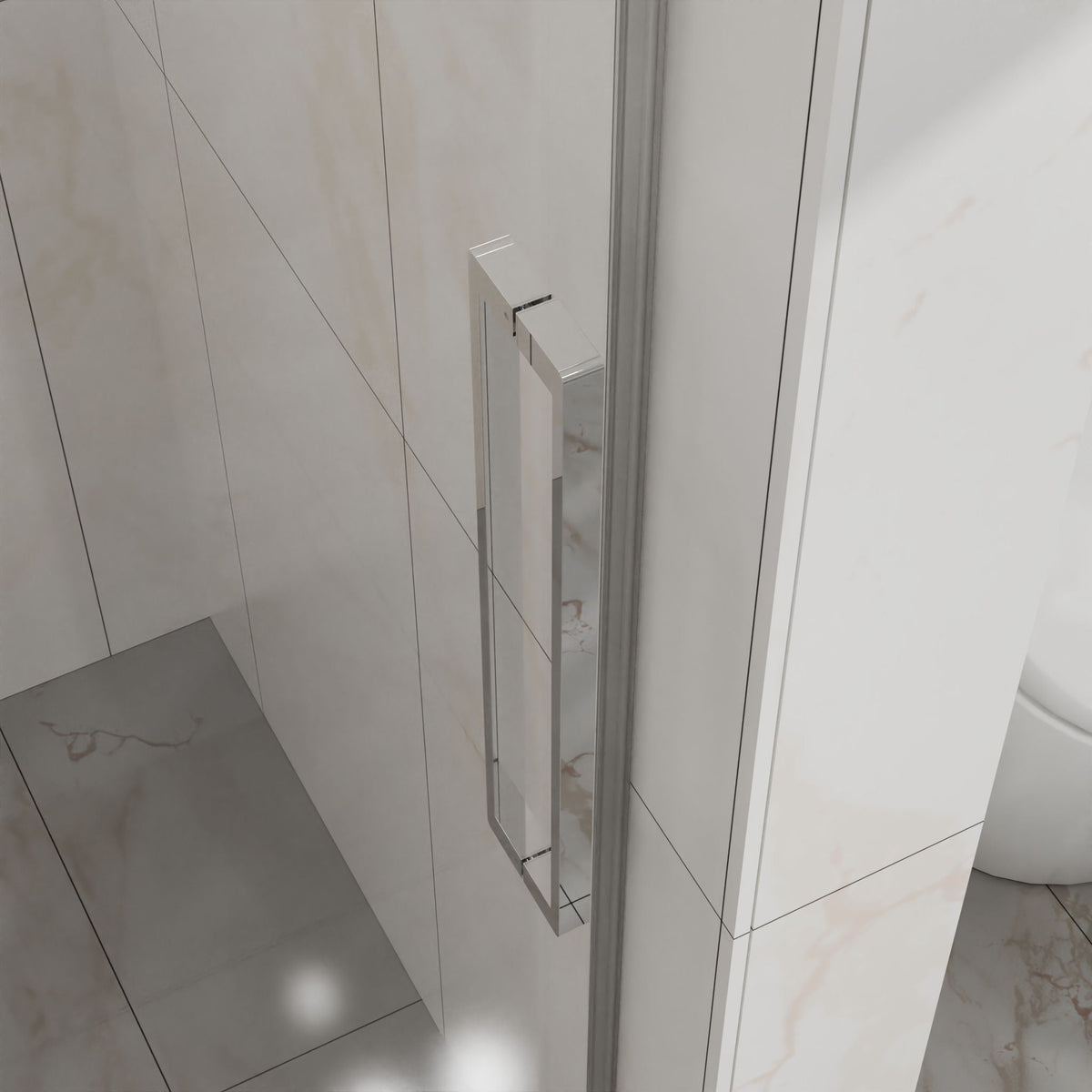 Frameless Tub Sliding Shower Door with Easy Clean Coating - Black or Pearl Silver