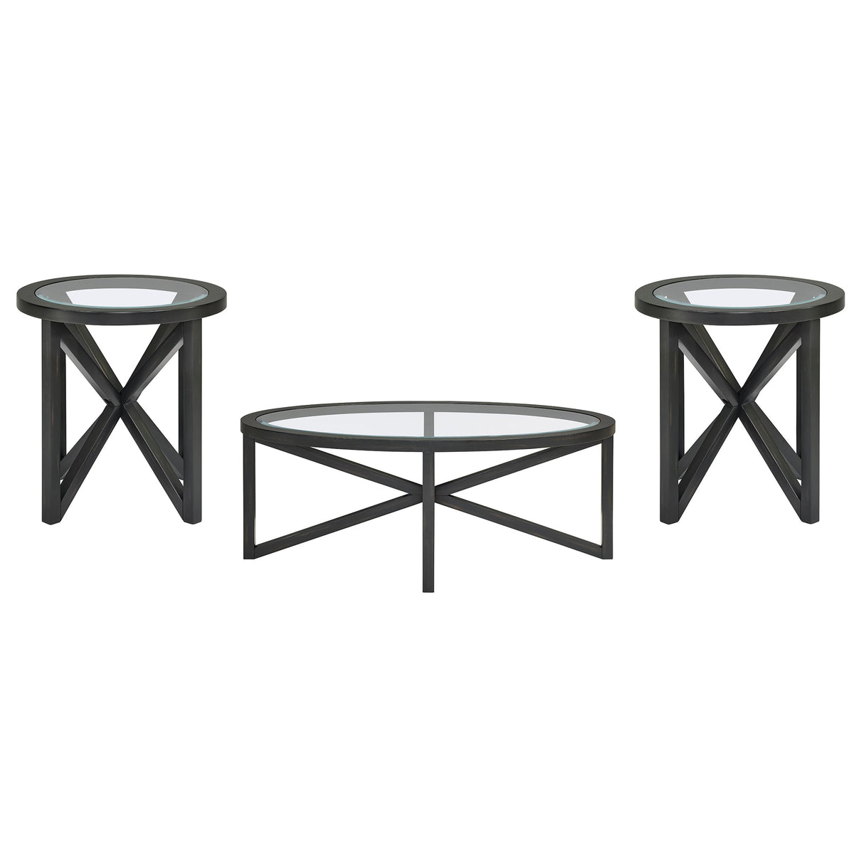 Modern Glass Coffee Table with Solid Wood Base - Clear/Light Wood