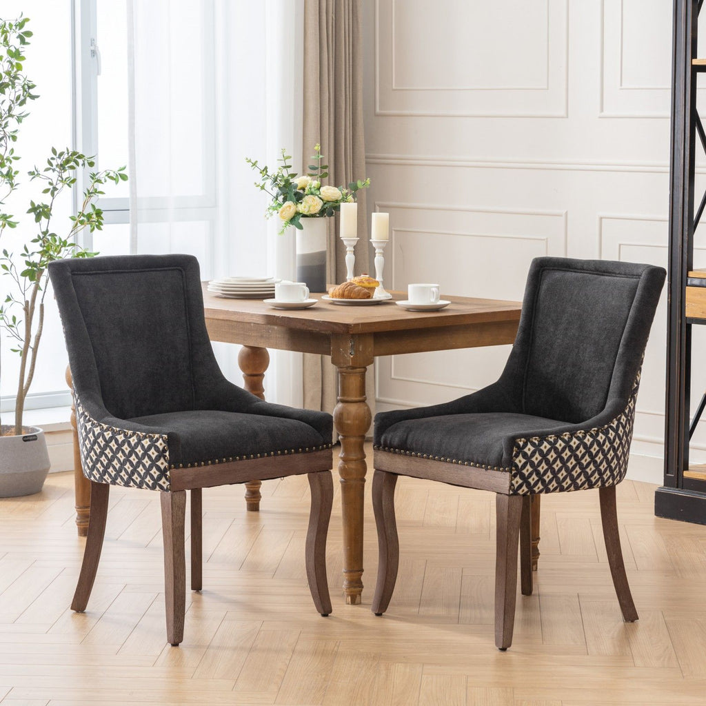 Ultra Side Dining Chair Set with Solid Wood Legs - Multiple Colors