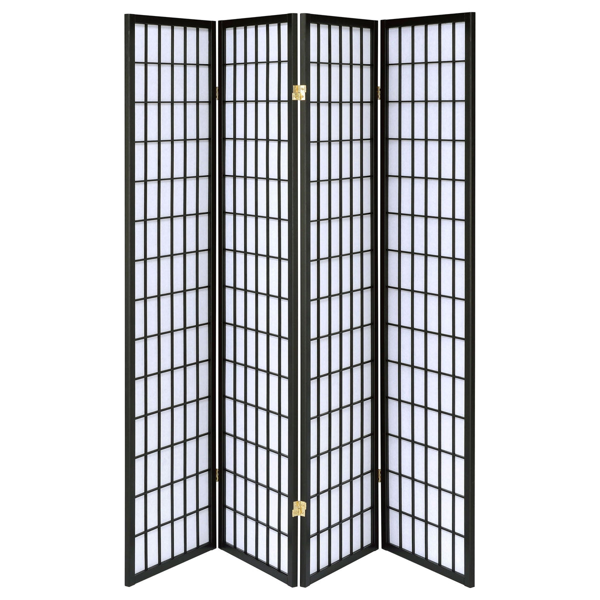 Roberto 4-Panel Room Divider Folding Shoji Screen Black