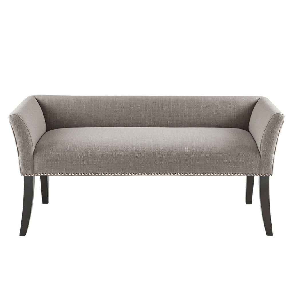 Elegant Design Upholstered Bench with Solid Wood Frame - Gray, Beige or Dark Gray