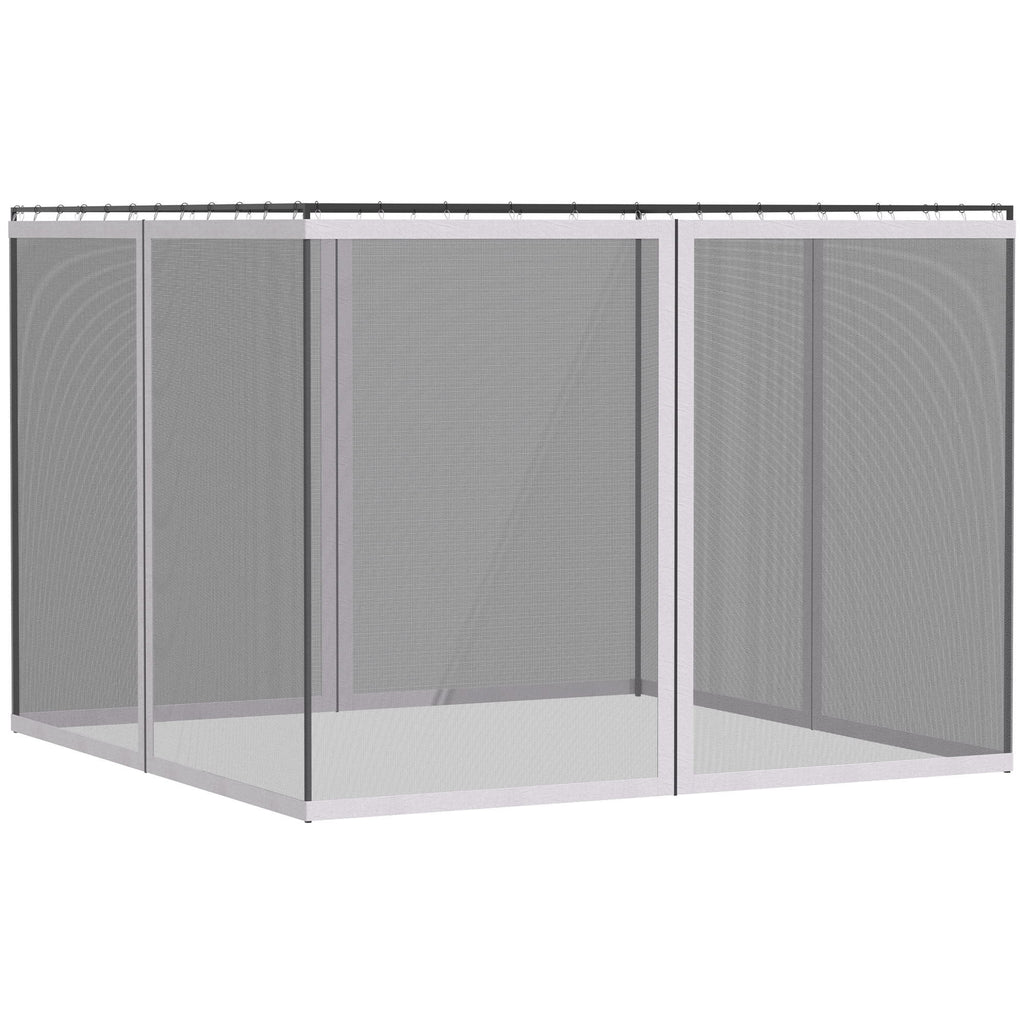 10' x 13' Replacement Mesh Sidewall Netting with Zippers - White