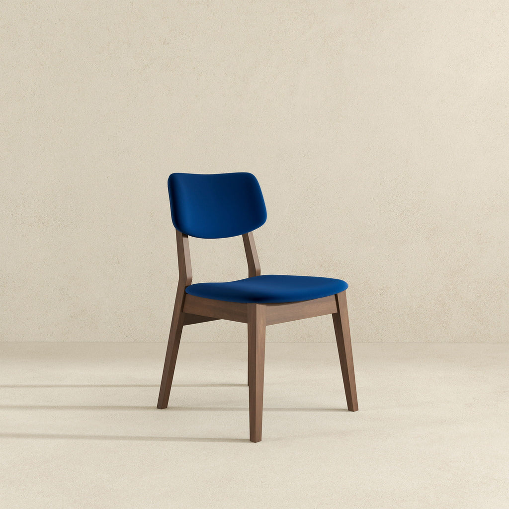 Solid Back Side Chair Set with Mid-Century Modern Design - Multiple Colors