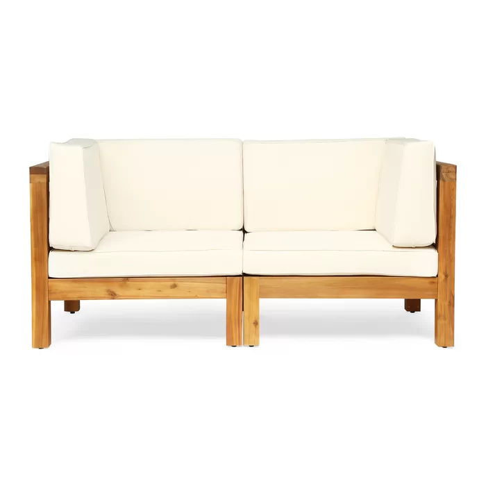 Brava X Back Loveseat with Water-Resistant Cushions - Beige
