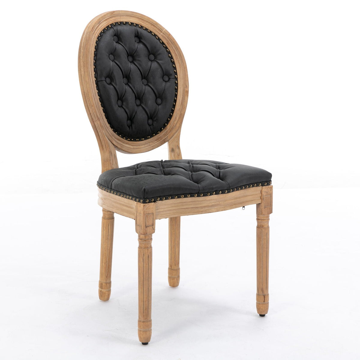 French Style Solid Wood Dining Chair with Nailhead Trim - Multiple Colors