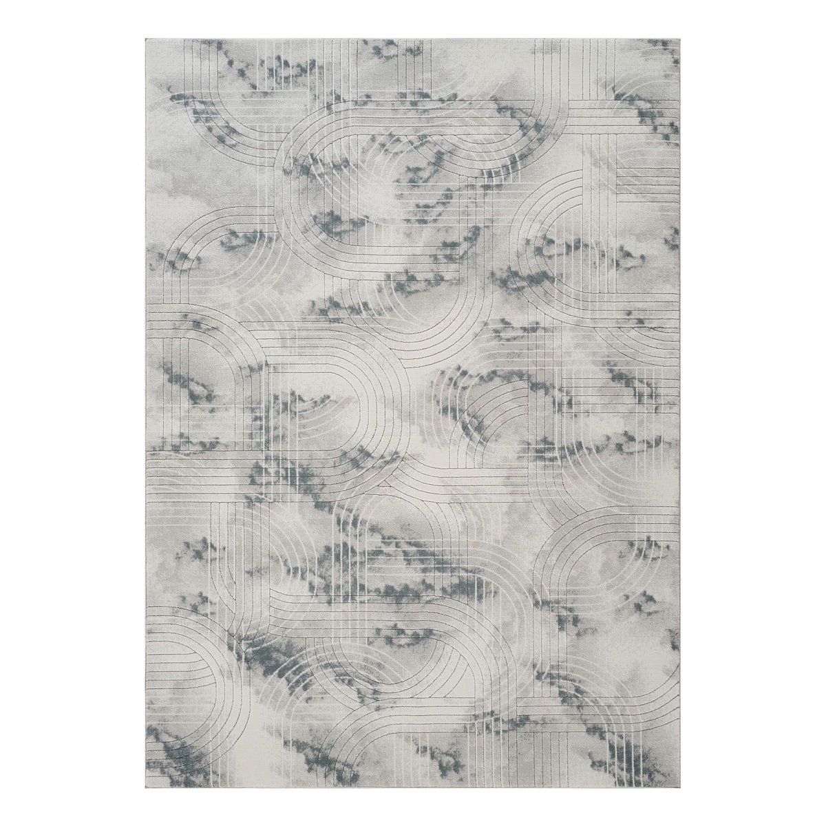 Geometric 3D Effect Area Rug with Ultra-Soft Durable Fibers - Gray