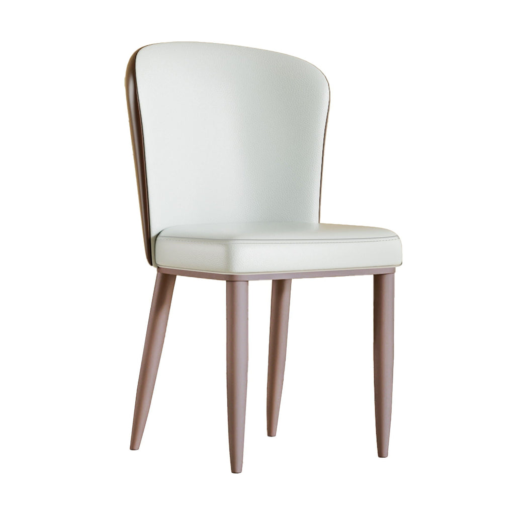 White Dining Chair Set with Carbon Steel Legs and Comfortable Seating