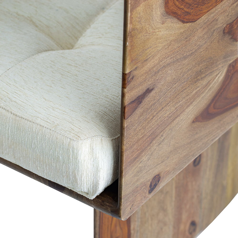 Wooden Arm Chair with Panel-Style Legs - Brown