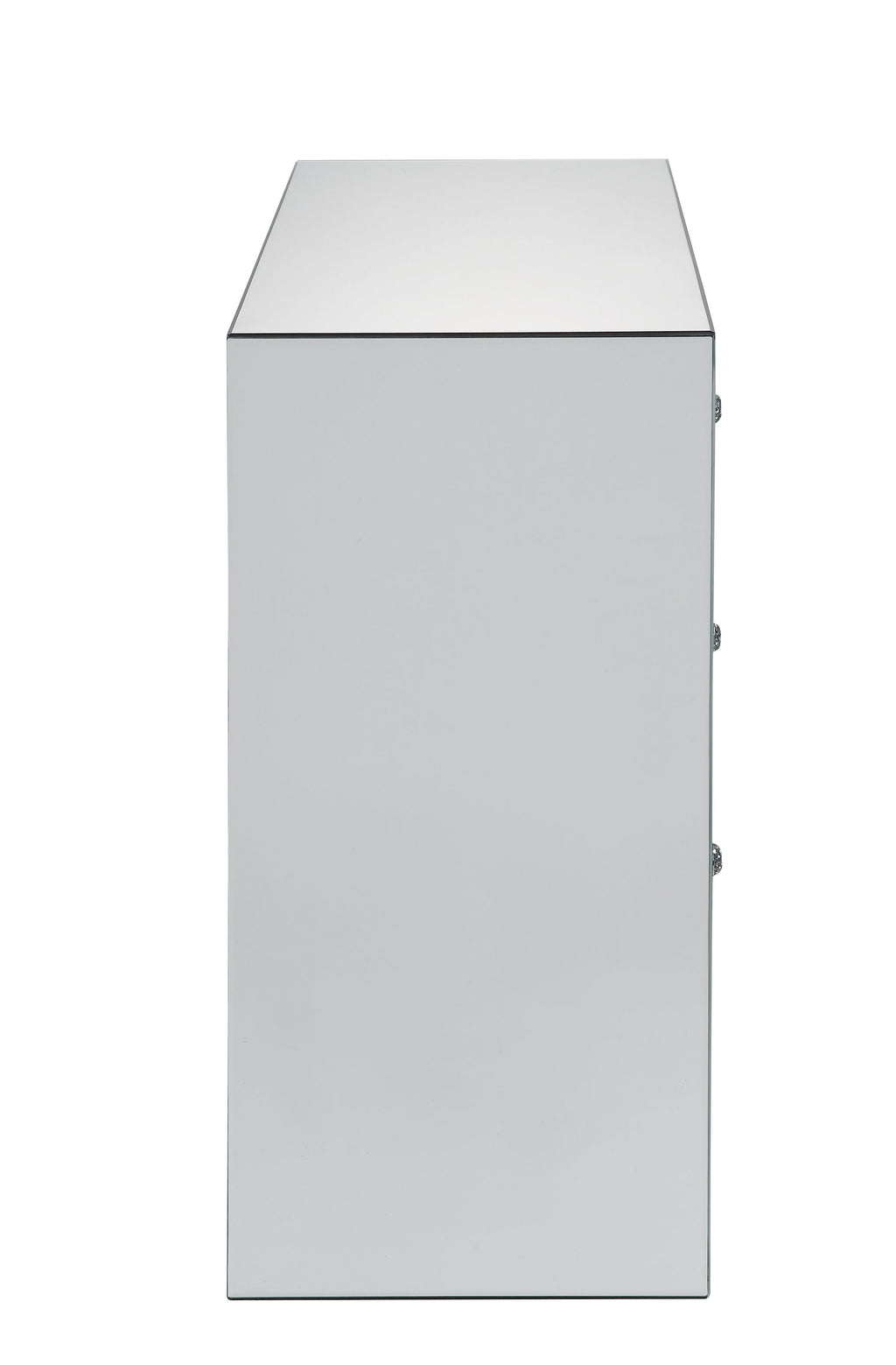 Sonia Mirrored Console Cabinet with Faux Agate Panels - Silver