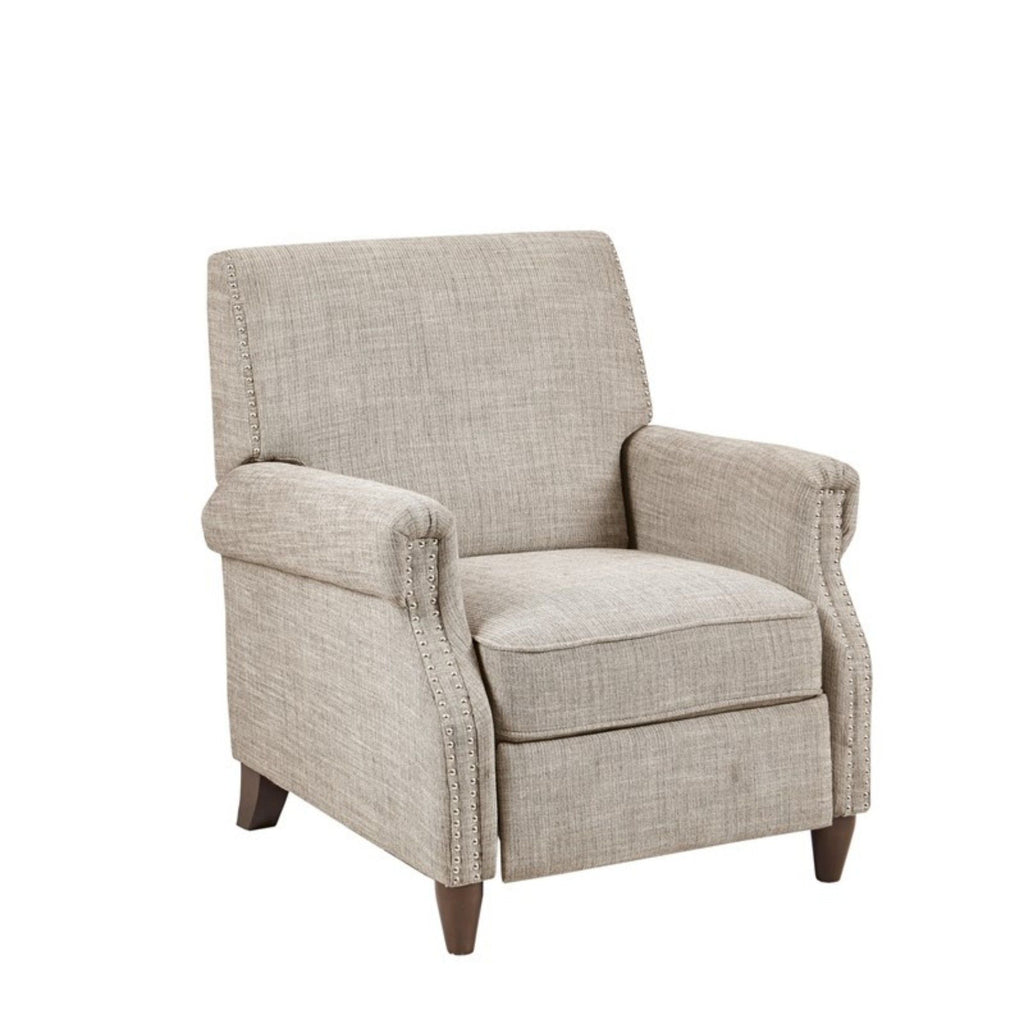 Sand Push Back Recliner with Manual Reclining Function - Nailhead Detail