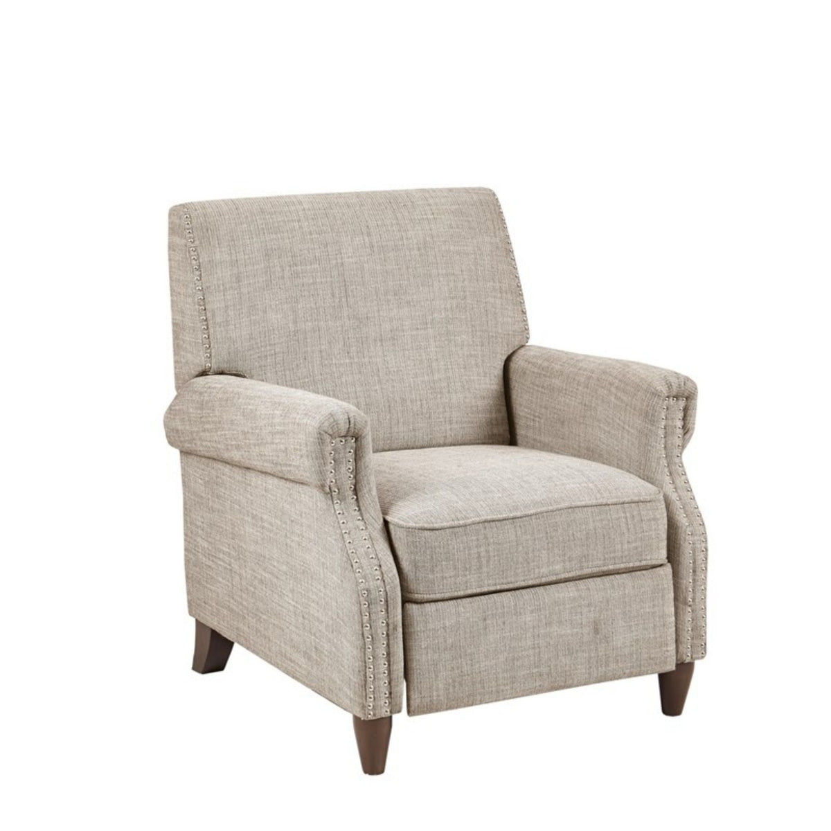 Sand Push Back Recliner with Manual Reclining Function - Nailhead Detail