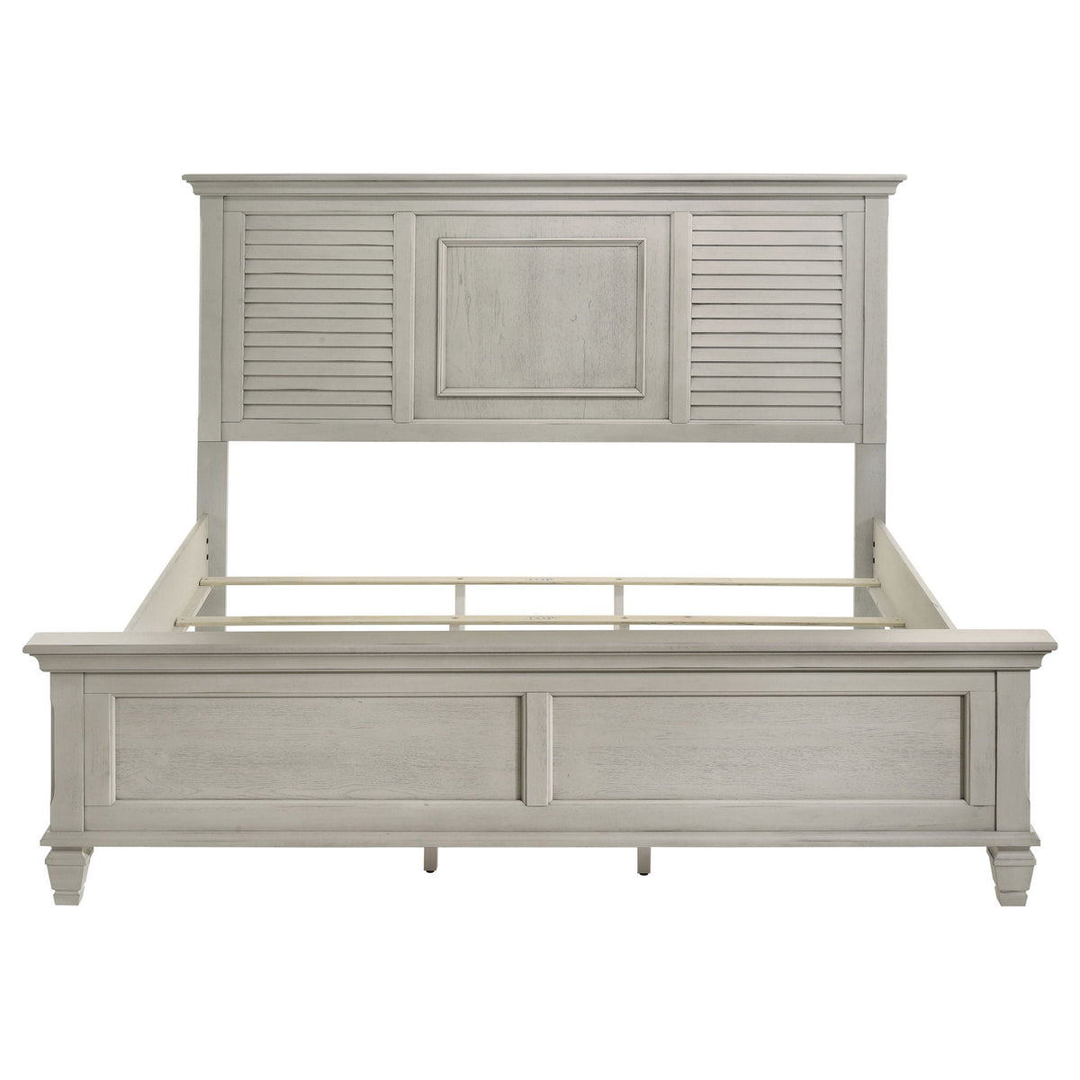 Franco Wood Eastern King Panel Bed Distressed White