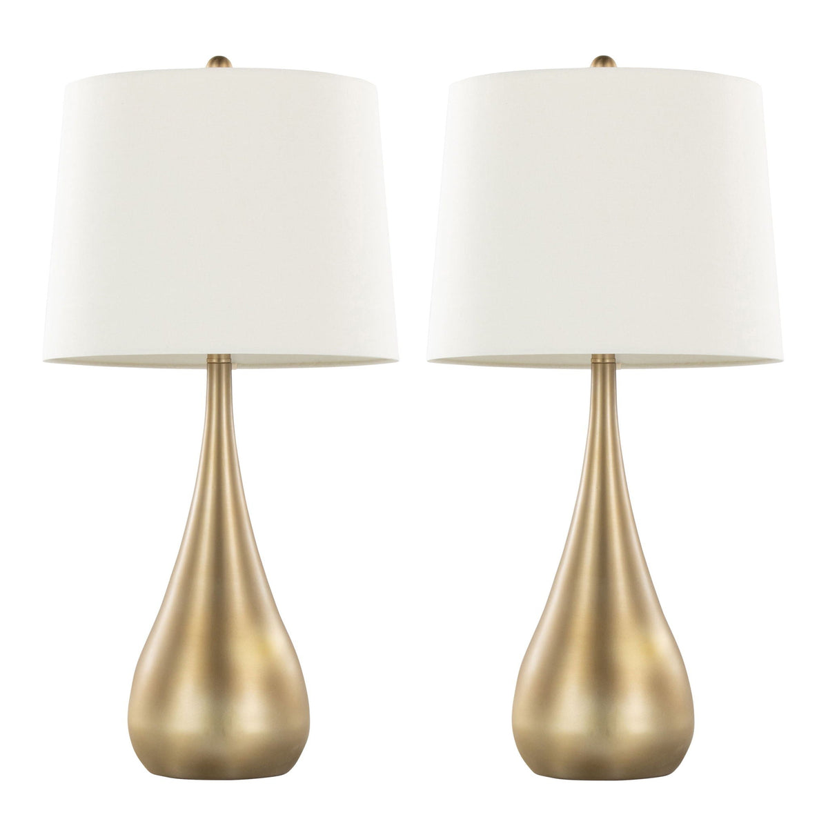 Pebble Contemporary Table Lamp Set with 3-Way Switch - Gold