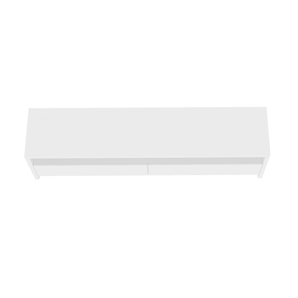 Modern 70" TV Stand with Full Extension Drawers - White or Light Brown
