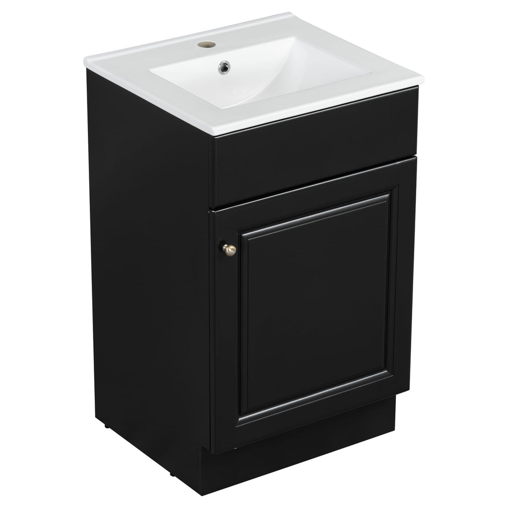 Bathroom Vanity with Sink and Adjustable Shelf - Multiple Colors