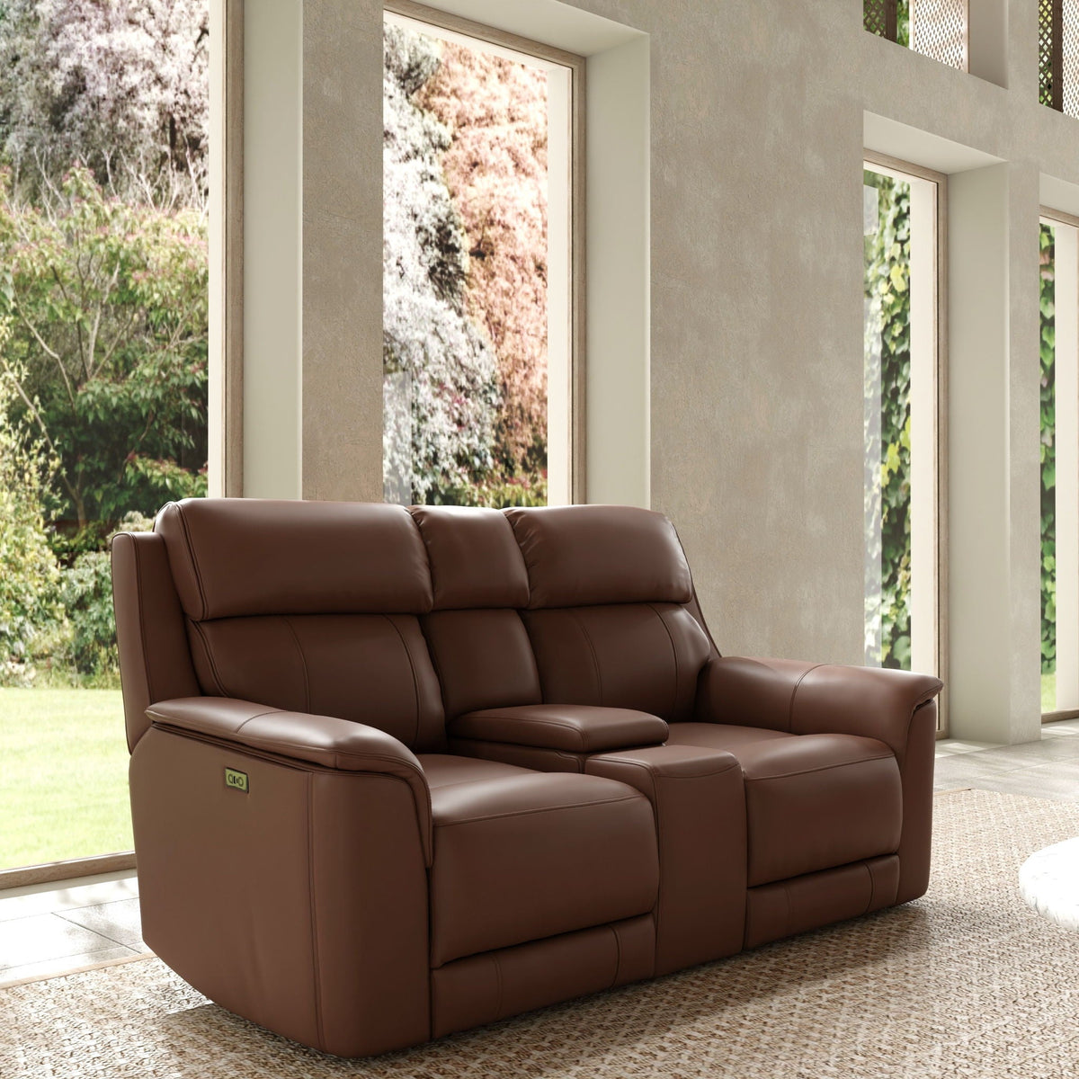 Dual Power Reclining Loveseat with Center Console - Multiple Colors