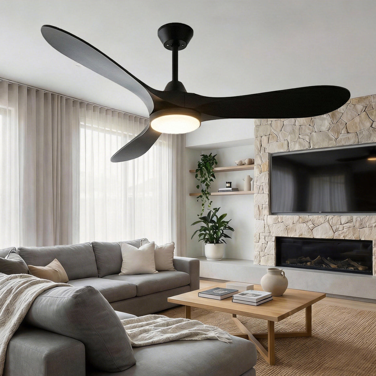 52-Inch Ceiling Fan with Lights and Remote Control