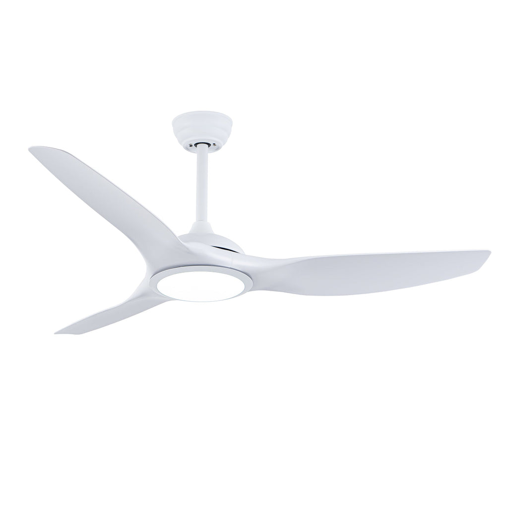 52 Inch Ceiling Fan with LED Light Kit and Remote - Matte White