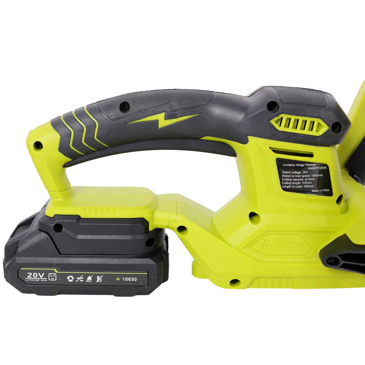 21V DC Hedge Trimmer with Dual-Action Blades – 36.6" Wide Cutting
