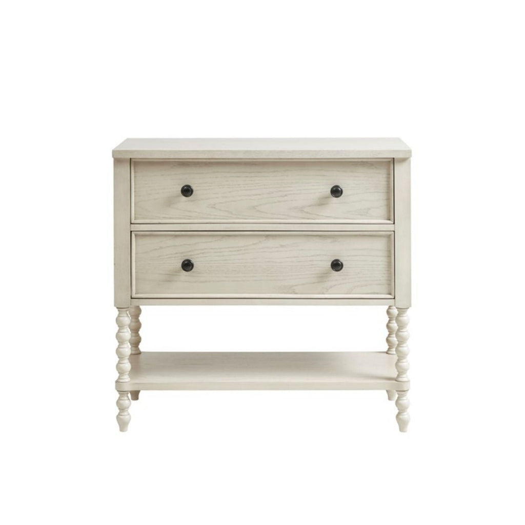 Signature Beckett 2 Drawer Accent Chest with Solid Wood Frame - Dark Brown or Beige