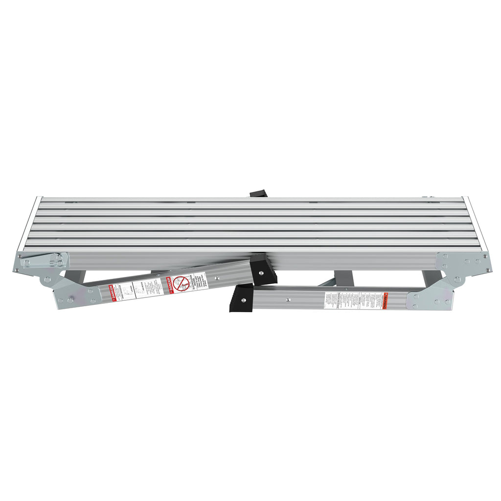 Aluminum Portable Work Platform Bench Folding Ladder with 225 lb Capacity