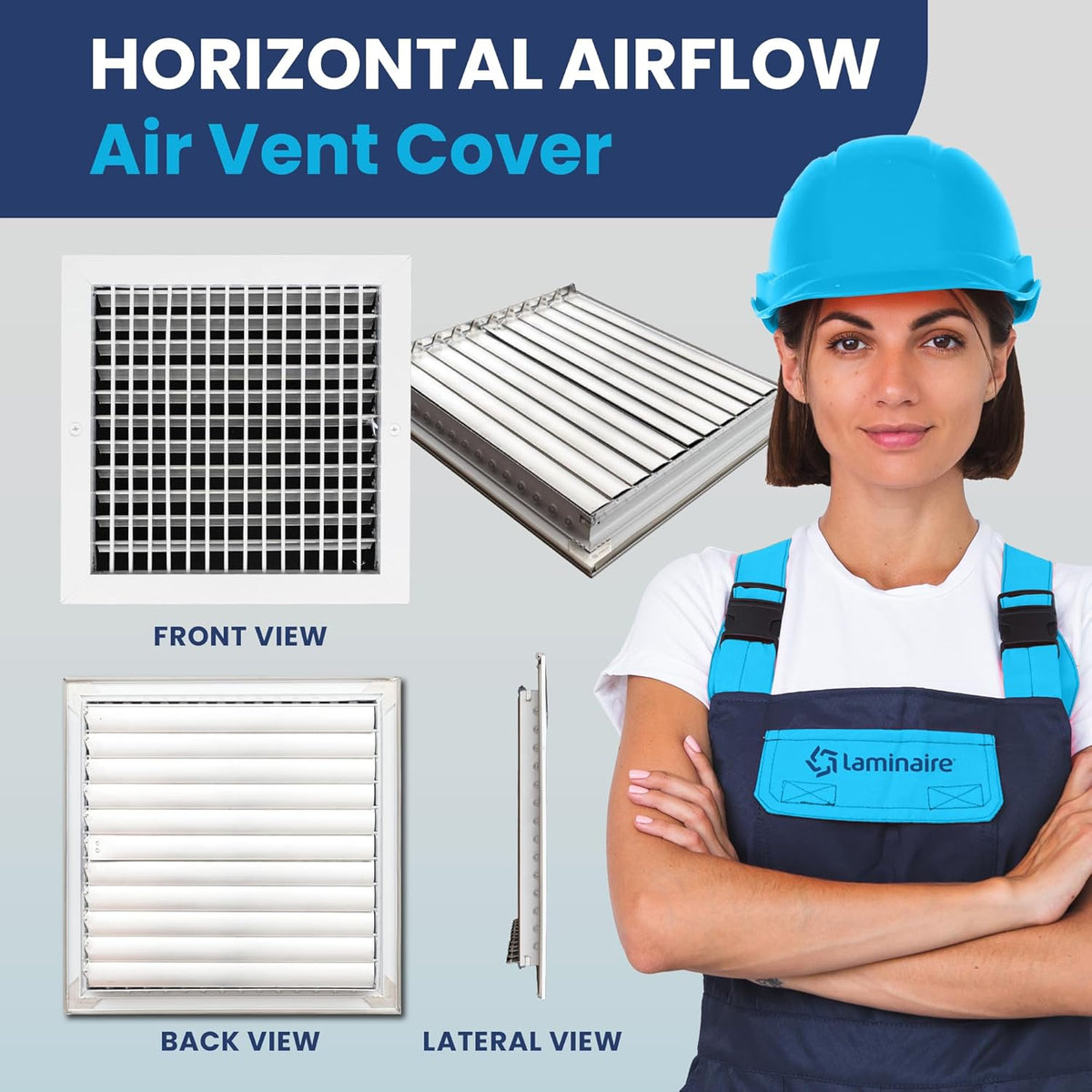 Adjustable Aluminum HVAC Register Vent Cover with Precise Airflow Control - 12x12 Inch