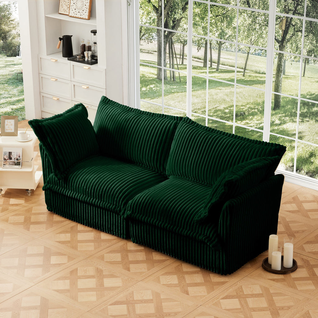 Modern Slipcovered 2-Seat Sofa with Removable Covers - Corduroy