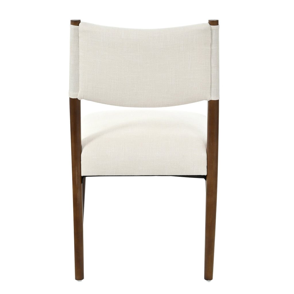 Solid Wood 7 Piece Dining Set with Upholstered Chairs - Walnut Finish