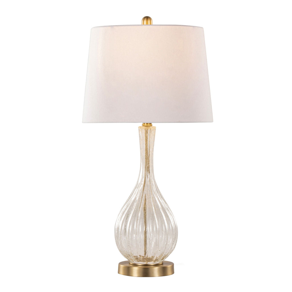 Contemporary Table Lamp Set with Crackle Glass - Gold or Dark Gray