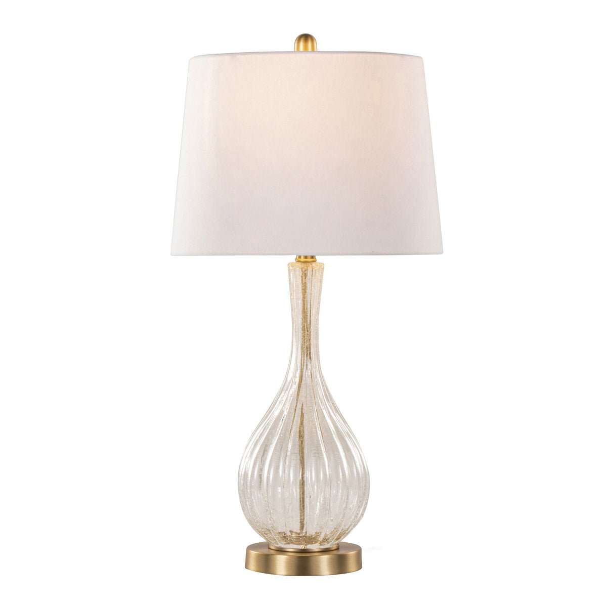 Contemporary Table Lamp Set with Crackle Glass - Gold or Dark Gray