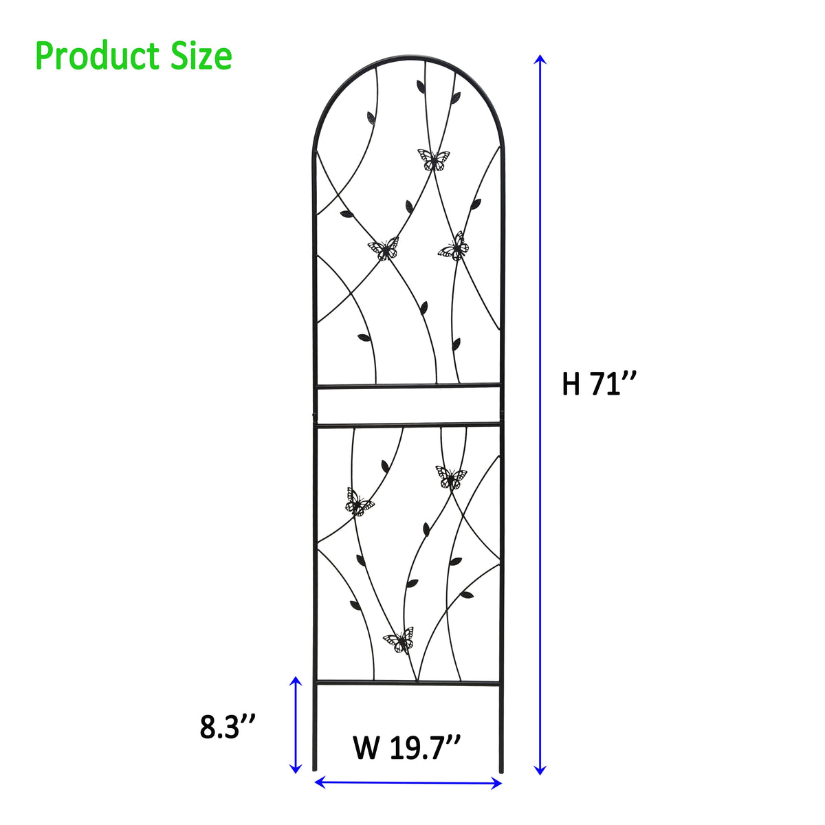 Metal Garden Trellis 4 Pack with Rustproof Finish - Black