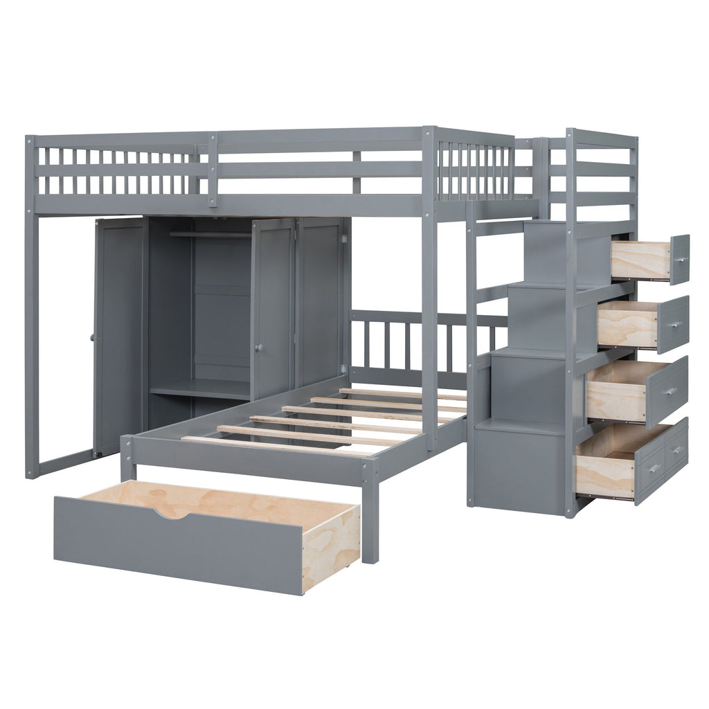 Bunk Bed With Wardrobe, Drawers