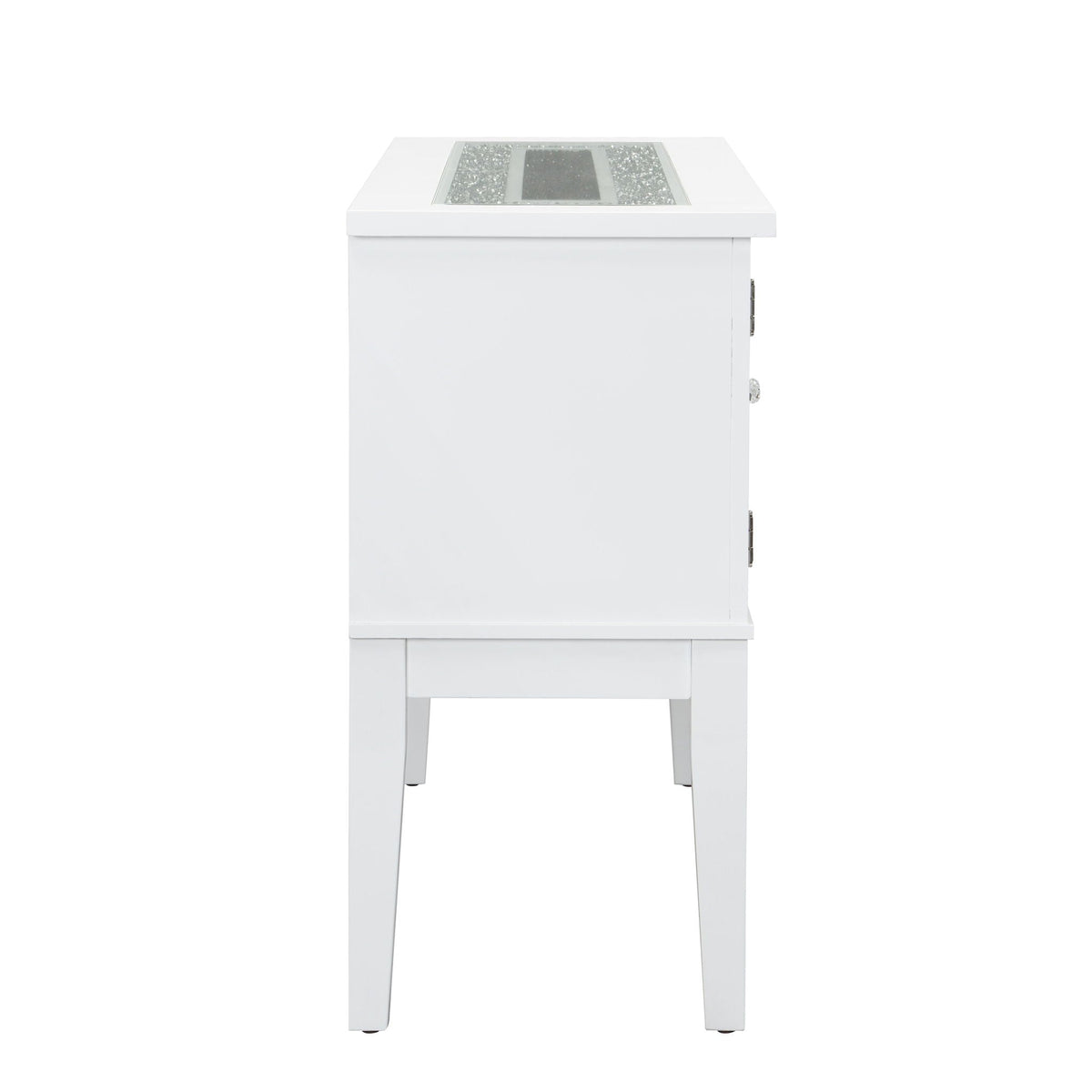 White Wine Cabinet Server with Storage and Wine Rack - Elizaveta