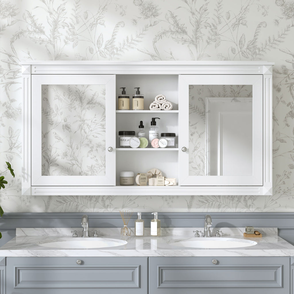 Modern Wall-Mount 2 In 1 Mirror Cabinet