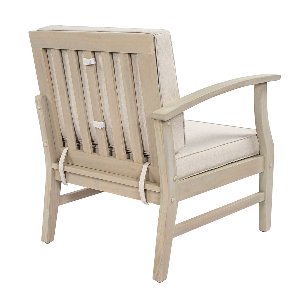 Perla 3 Seater Sofa and Table Set with Acacia Wood - Outdoor